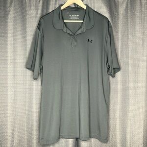 UNDER ARMOUR 2XL THE PERFORMANCE POLO LOOSE FIT GRAY POLO SHIRT